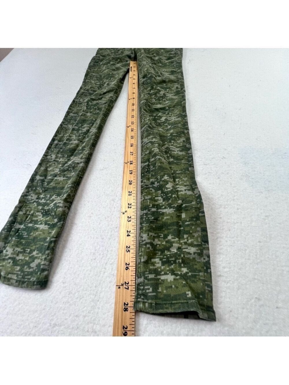 Rag & Bone Skinny Ankle Jeans Size 24 Green Camo Low Rise - Picture 14 of 14